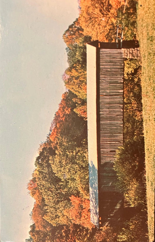 The Hune Bridge - Lawrence, Ohio - Photo: Clyde Dillon - Vintage Covered Bridge Postcard