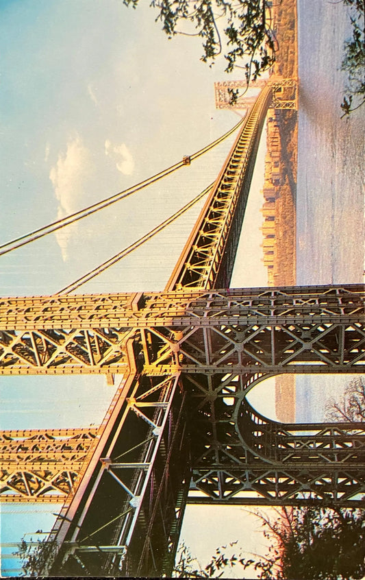 The George Washington Bridge - Manhattan Island, New York City - Vintage Bridge Postcard