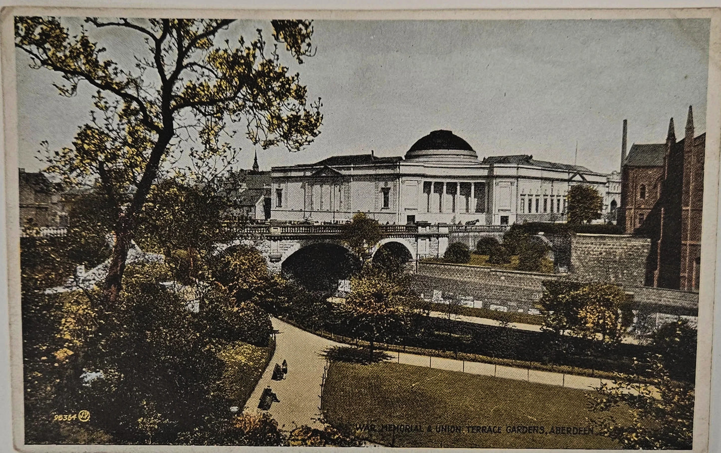 1940s War Memorial And Union Terrace Gardens Aberdeen Scotland - Vintage Military Postcard
