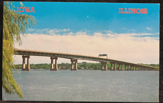 Interstate 80 Bridge - Iowa - Illinois - Photo: Mike Roberts - Vintage Bridge Postcard
