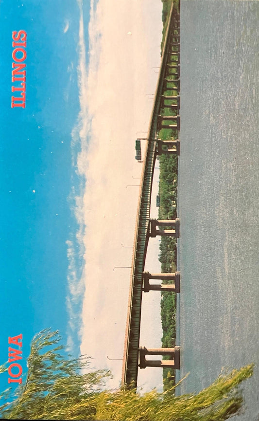 Interstate 80 Bridge - Iowa - Illinois - Photo: Mike Roberts - Vintage Bridge Postcard
