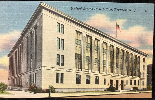 United States Post Office, Trenton, New Jersey - Vintage Post Office Postcard