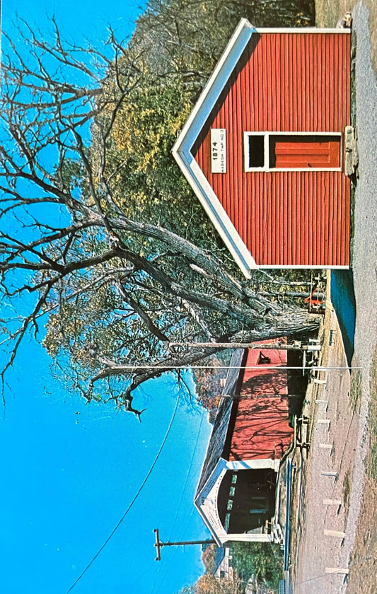 Mecca Bridge in Parke County, Indiana - Photo: Mitchell - Vintage Covered Bridge Postcard