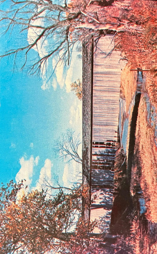 Adams Bridge in Parke County, Indiana - Photo: Mitchell - Vintage Covered Bridge Postcard