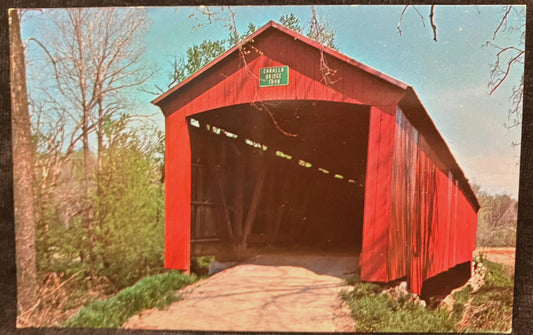 Oakalla Bridge Putnam County, Indiana - Photo: Mitchell - Vintage Covered Bridge Postcard
