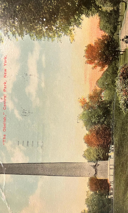 The Obelisk, Central Park, New York - Vintage Postcard
