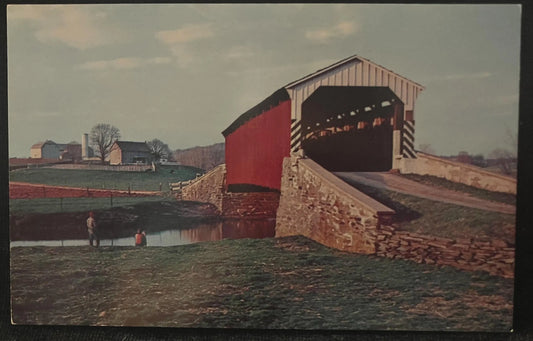 Bower's Covered Bridge in the "Heart of Dutchland" - Pennsylvania - Vintage Covered Bridge Postcard