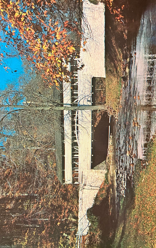 Cover Bridge - Valley Forge Park, Pennsylvania - Vintage Bridge Postcard