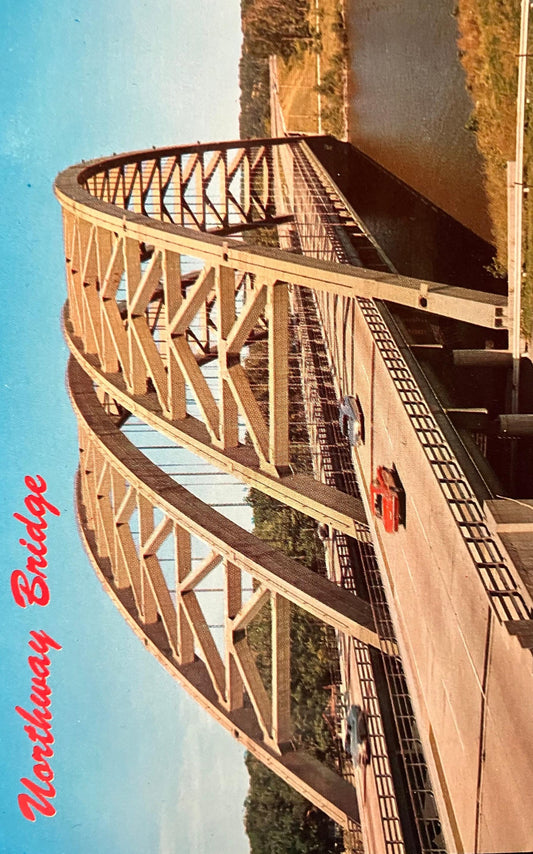 Adirondack Northway Crosses Mohawk River in New York - Vintage 1970s Bridge Postcard