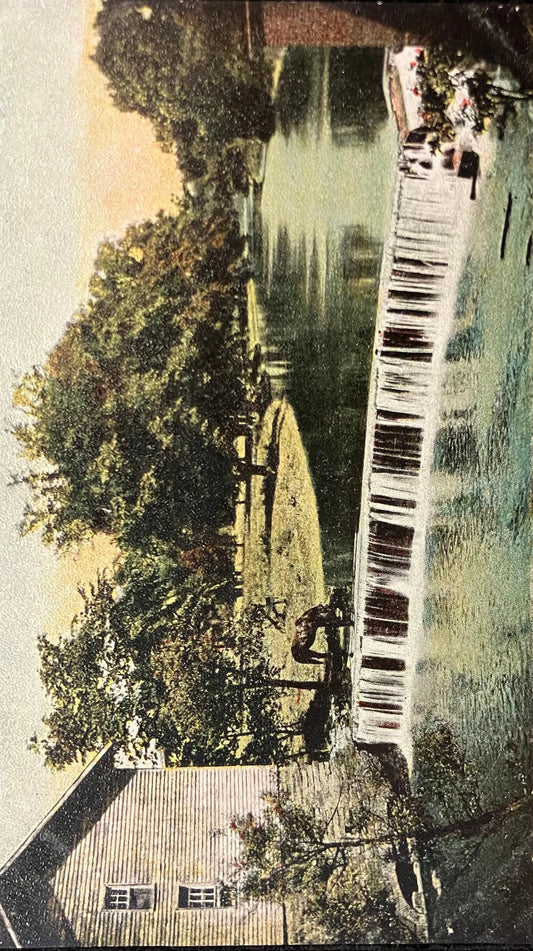 Elmira, New York, Newton Creek - Vintage Bridge Postcard