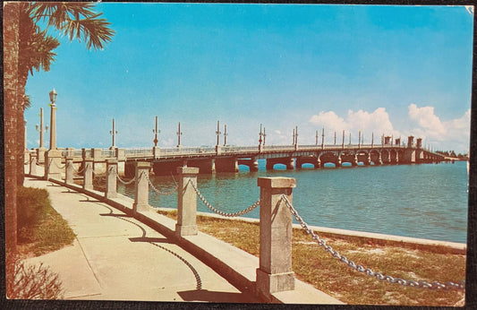 Bridge of Lions, St. Augustine, Florida - Photo: Fred Hamby - Vintage Bridge Postcard