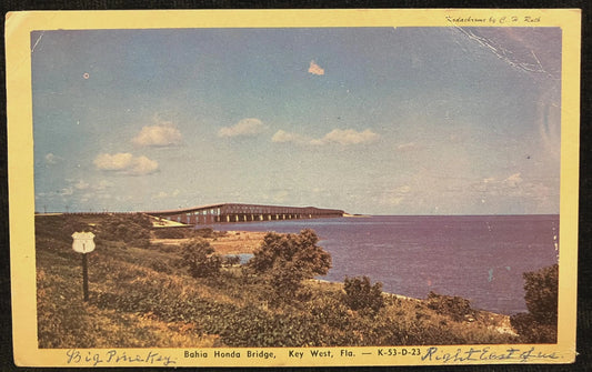 Bahia Honda Bridge, Key West, Florida - Kodachrome by C. H. Ruth - Vintage Bridge Postcard