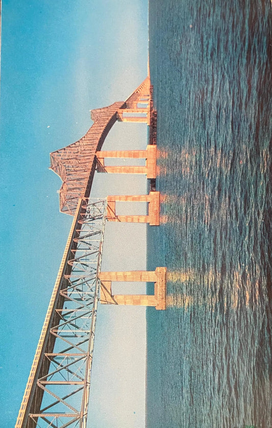 The Sunshine Skyway Connecting St. Petersburg and Palmetto, Florida - Vintage Bridge Postcard