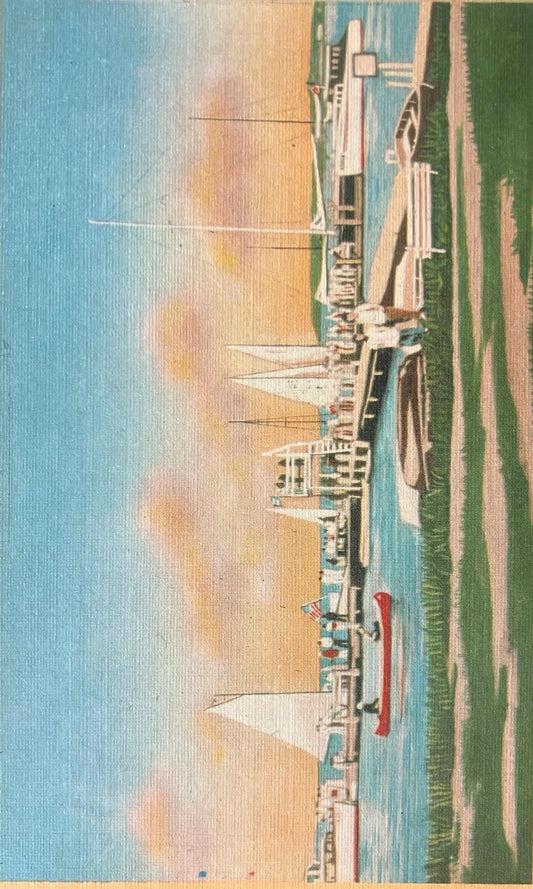 Yacht Club, Muskegon, Michigan - Vintage Yacht Postcard