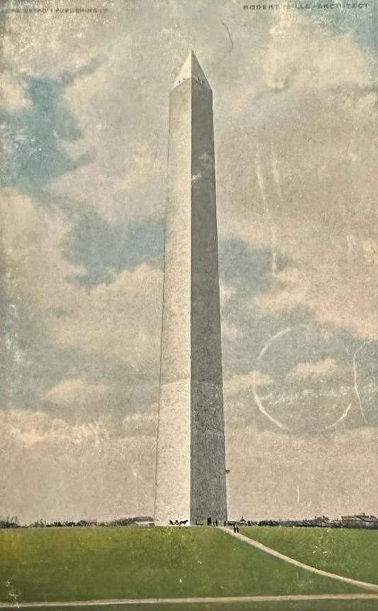 Washington Monument, Washington, D.C., Maryland - Height 565 Feet 5 1-8 Inches. Ft Sq. at Base, 34 Ft at Top - Vintage Postcard