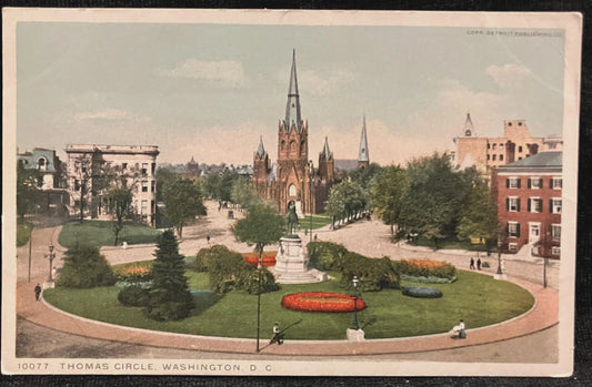 Thomas Circle - Washington D. C., Maryland - Vintage Postcard
