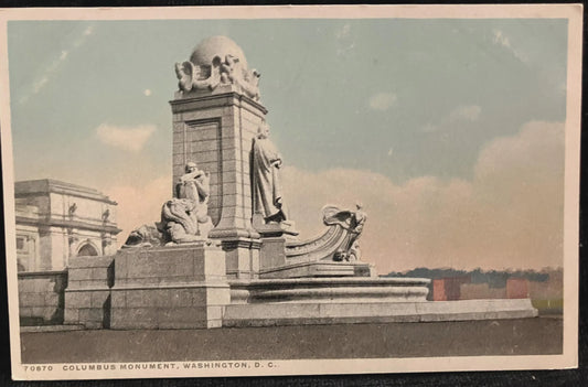 The Columbus Monument, Washington D.C., Maryland - Vintage Postcard