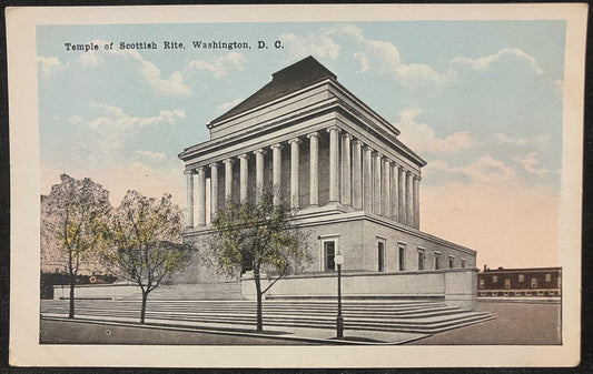 Temple of Scottish Rite, Washington, D.C., Maryland - Vintage Masonic Temple Postcard