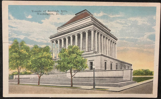 Temple of Scottish Rite, Washington, D.C., Maryland - Vintage Masonic Temple Postcard