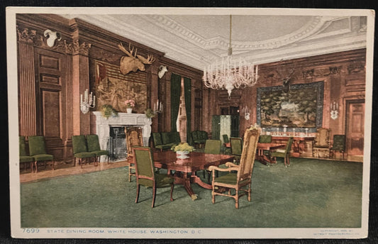 State Dining Room, White House, Washington, D. C., Maryland - Copr. Detroit Photographic Co. - Vintage Postcard