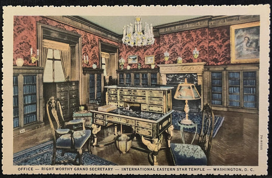 Office - Right Worthy Grand Secretary - International Eastern Temple - Washington D. C., Maryland -  Vintage Postcard