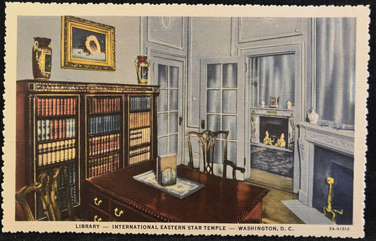 Library - International Eastern Temple - Washington D. C., Maryland -  Vintage Postcard