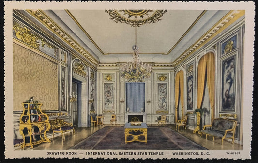 Drawing Room - International Eastern Temple - Washington D. C. -  Vintage Postcard