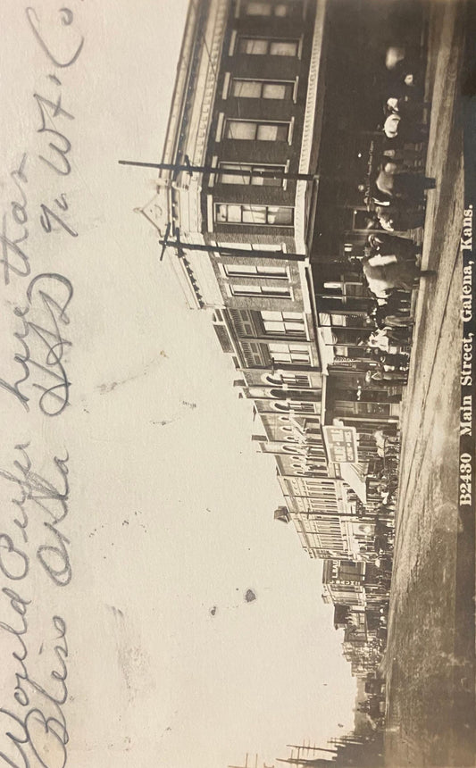 Main Street, Galena, Kansas - Vintage Postcard