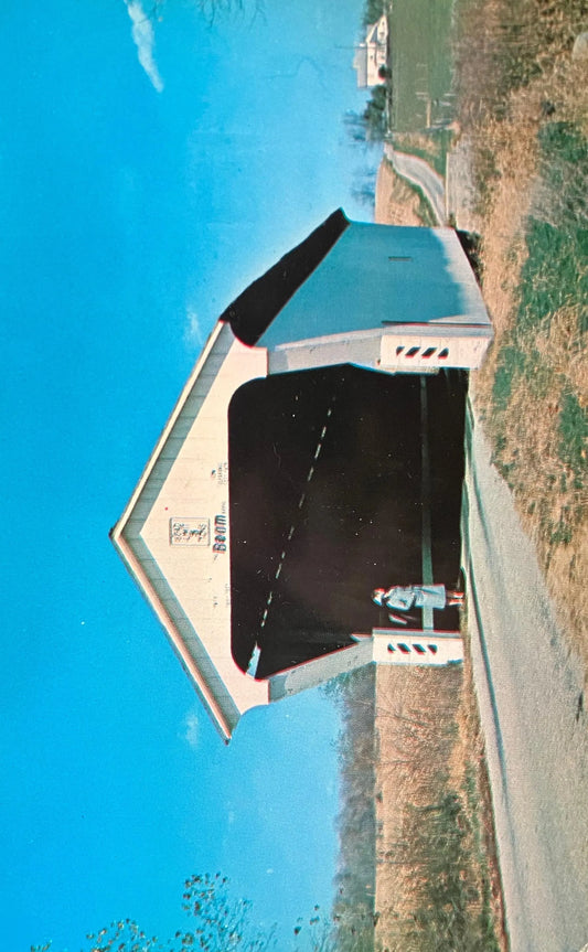 Beam Bridge over Elkhorn Creek in Preble County, Ohio - Photo: R. C. Holmes - Vintage Covered Bridge Postcard