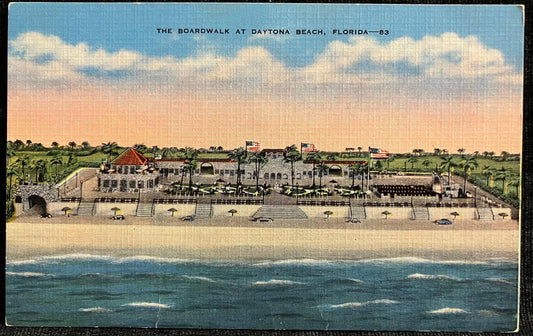 The Boardwalk at Daytona Beach, Florida - Photo: R. H. Le Sesne - Vintage Beach Postcard