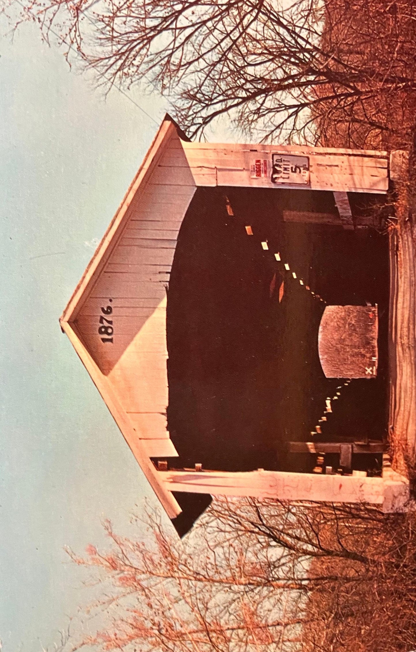 Hillsdale Bridge in Vermillion County, Indiana - Photo: John V. Pontiere Jr. - Vintage Covered Bridge Postcard