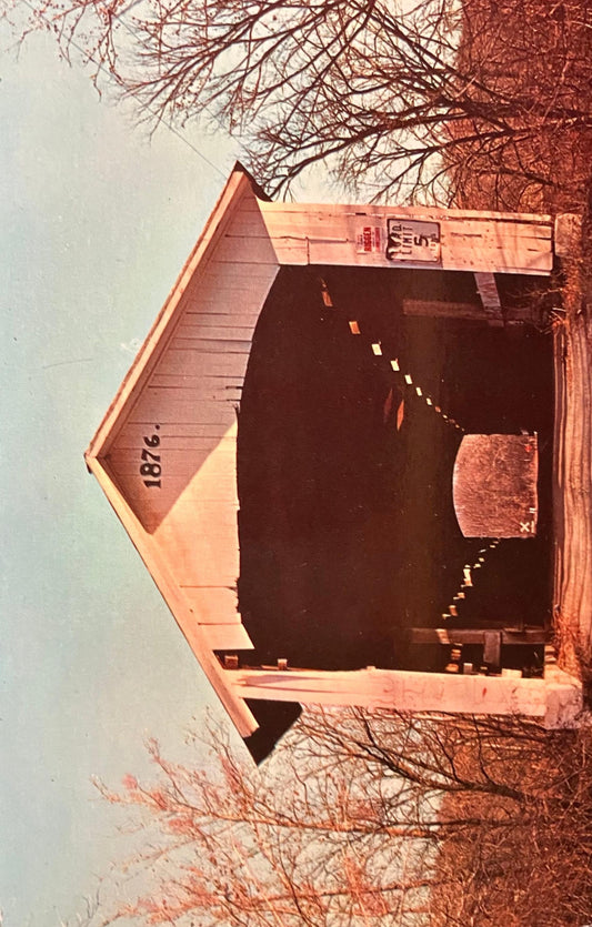 Hillsdale Bridge in Vermillion County, Indiana - Photo: John V. Pontiere Jr. - Vintage Covered Bridge Postcard