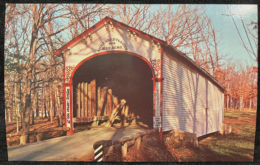 Crown Point Bridge at Crown Point, Indiana - Photo: John V. Pontiere Jr. - Vintage Covered Bridge Postcard