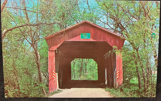 Craple Bridge in Putnam County, Indiana - Photo: Mitchell - Vintage Covered Bridge Postcard