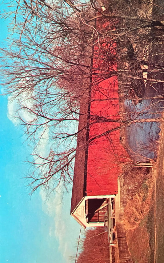 Eugene Bridge over Vermillion River - Indiana - Photo: John V. Pontiere Jr. - Vintage Covered Bridge Postcard