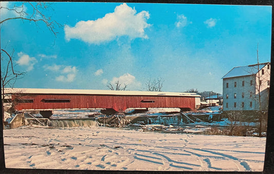 Bridgeton Bridge - Parke County, Indiana - Photo: Mitchell - Vintage Covered Bridge Postcard