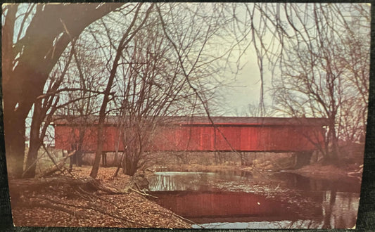 North Manchester Bridge in Wabash County, Indiana - Photo: John V. Pontiere Jr. - Vintage Postcard