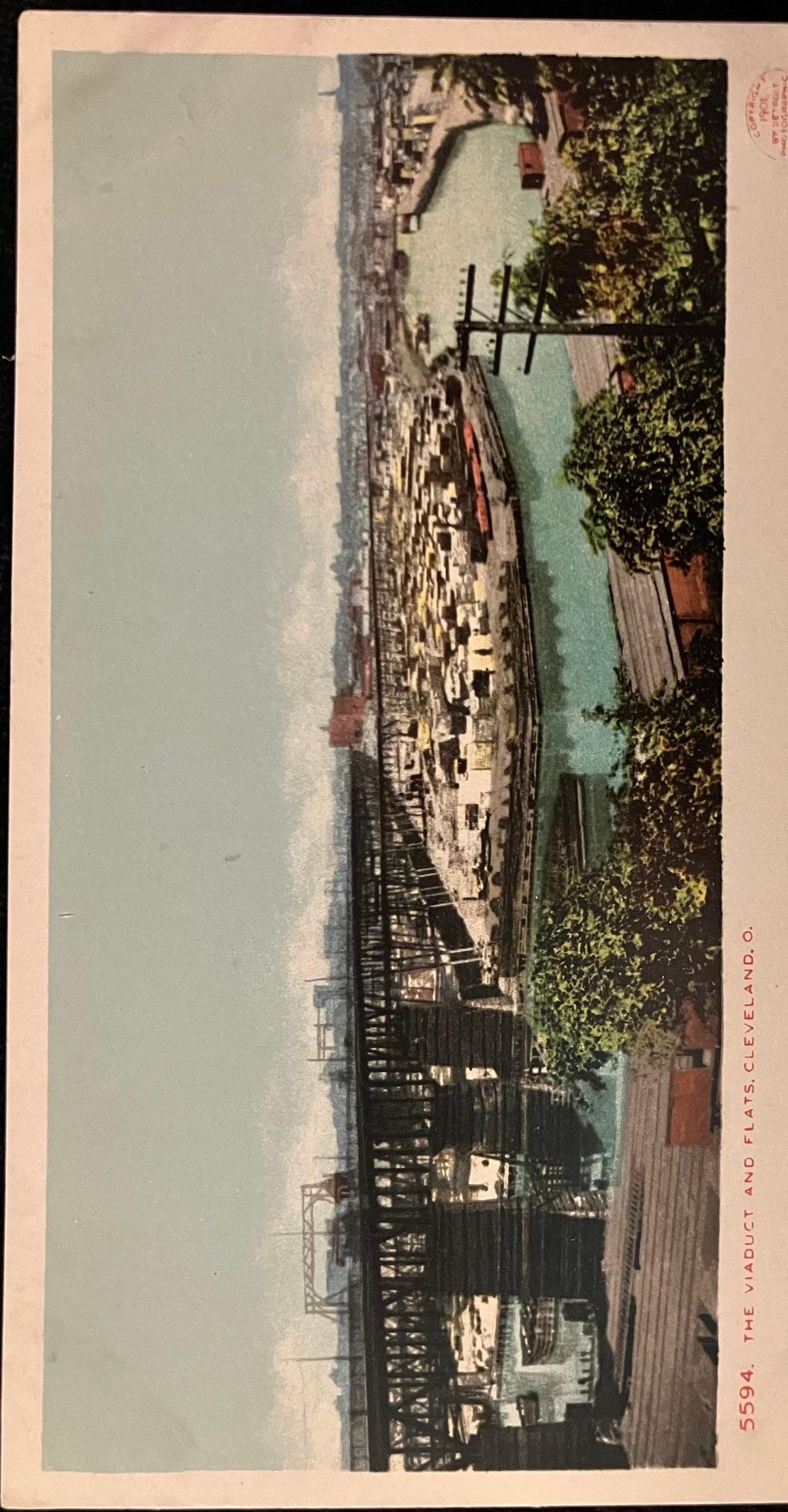 The Viaduct and the Flats, Cleveland, Ohio - Pre 1906 Postcard - Vintage Cleveland Postcard - Backside Address only