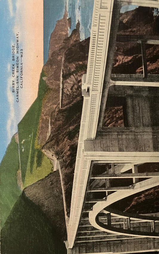 Bixby Creek Bridge, Carmel-San Simeon Highway, California - Vintage Bridge Postcard