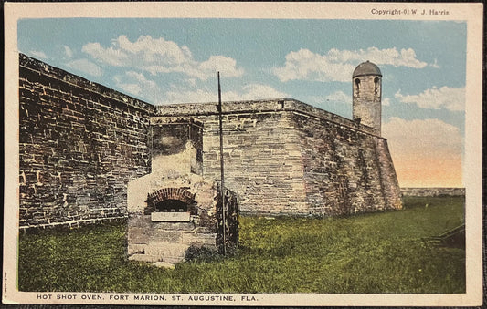 Hot Shot Oven, Fort Marion, St. Augustine, Florida - Copyrighted W. J. Harris - Vintage Postcard