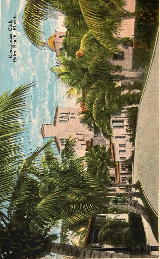 Everglades Club Palm Beach, Florida - Vintage Club Postcard