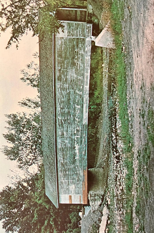 Covered Bridge at Cowlesville, New York - Cowlesville Bridge - Photo: Earl Baldwin - Vintage Bridge Postcard
