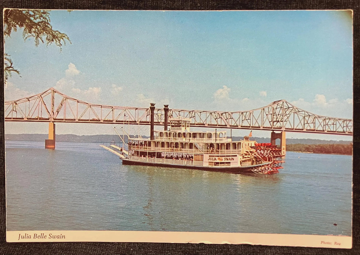 Julia Belle Swain - Peoria, Illinois - Photo: Ray - Vintage Boat Postcard
