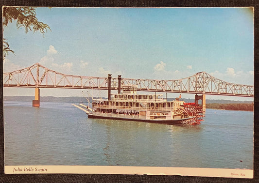 Julia Belle Swain - Peoria, Illinois - Photo: Ray - Vintage Boat Postcard