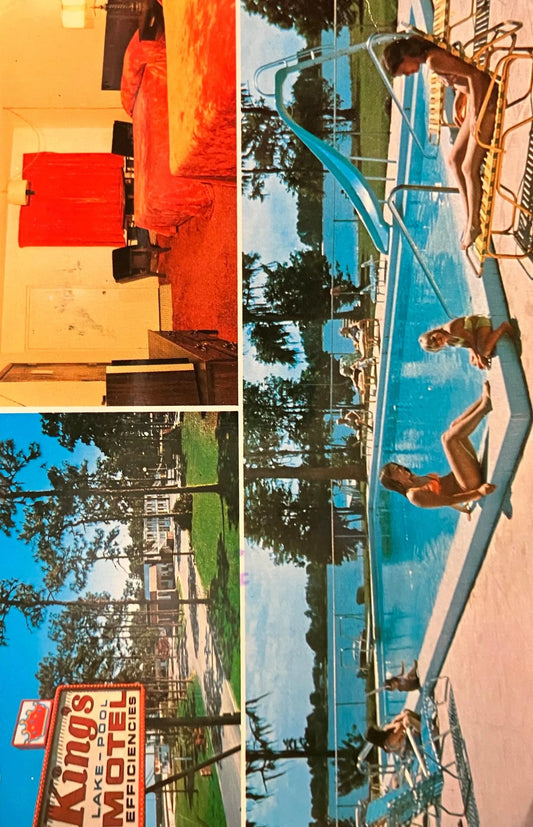 King’s Motel, on Lake Cecile in Kissimmee, Florida - Vintage Motel Postcard