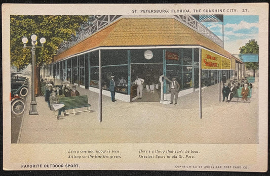 St. Petersburg, Florida, The Sunshine City - Favorite Outdoor Sport - Copyrighted by Asheville Post Card Co. - Vintage Postcard
