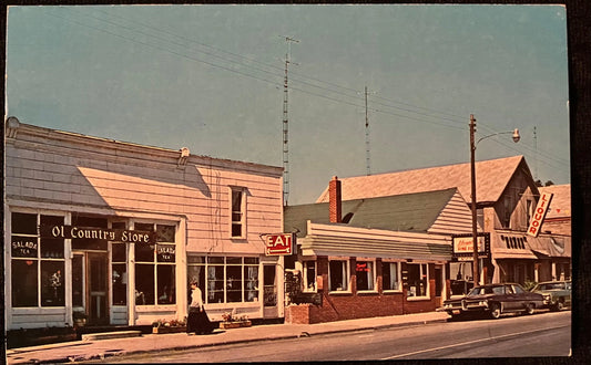 Money’s Fine Food in Honor, Michigan - Vintage Shop Postcard