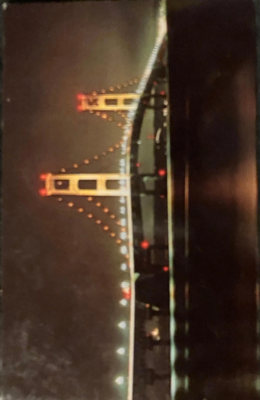 Mackinac Bridge in Michigan - Designed by D. B. Steinman - Color: Bob Miles - Vintage Bridge Postcard