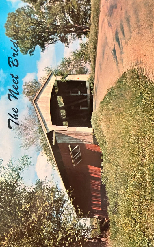 The Neet Bridge - Indiana - Photo: Parrish - Vintage Covered Bridge Postcard