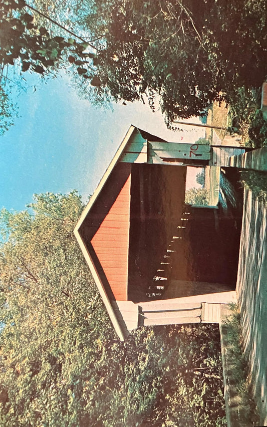 Coburn Bridge in Dekalb County, Indiana - Vintage Covered Bridge Postcard